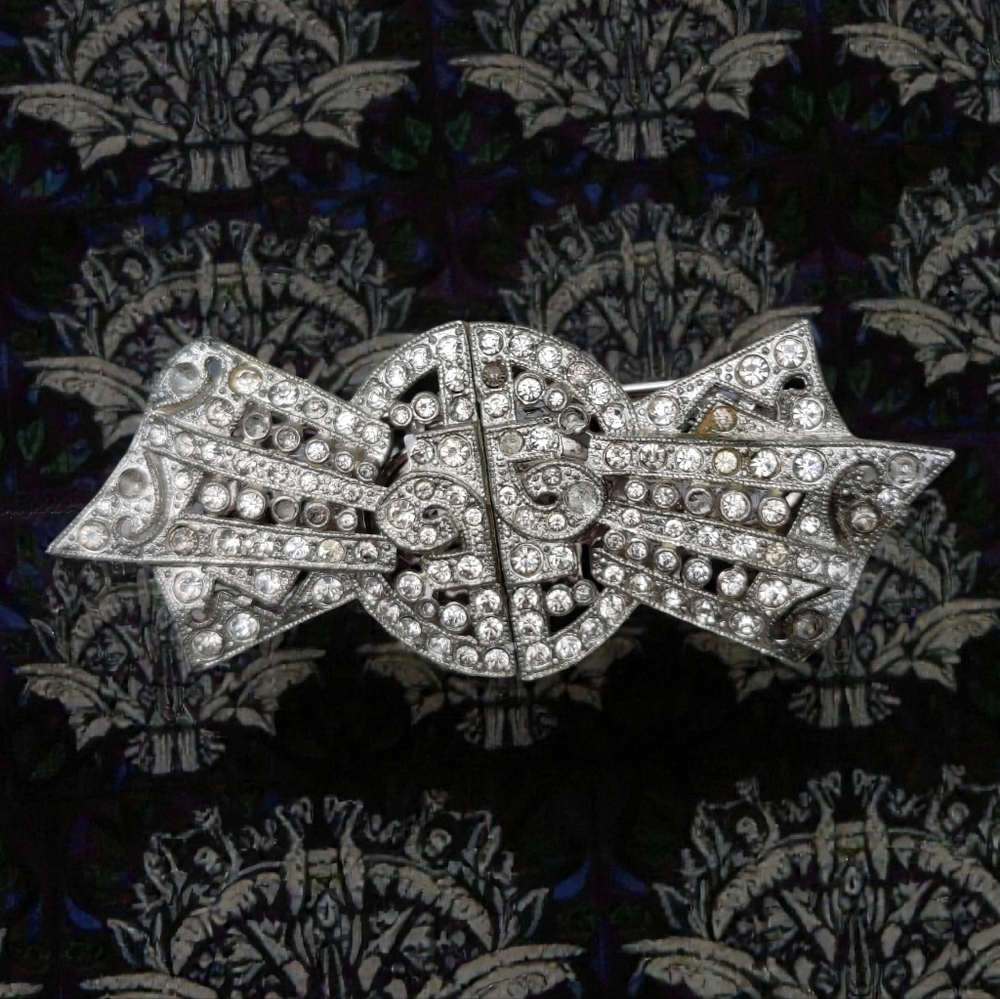 Vintage Art Deco Paste Duet Brooch/Shoe Clips